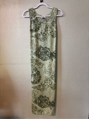 R&K Sage Green Floral Tank Maxi Dress